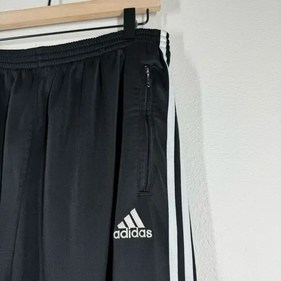 Vintage Adidas Black Adibreak Snap Tear Away Track Pants Baggy 90s Y2K Mens XL